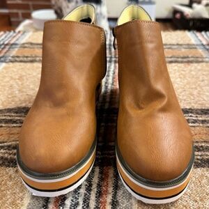 Brown Platform Booties